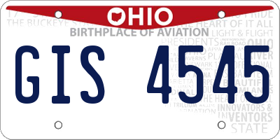 OH license plate GIS4545