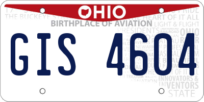 OH license plate GIS4604