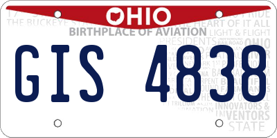 OH license plate GIS4838