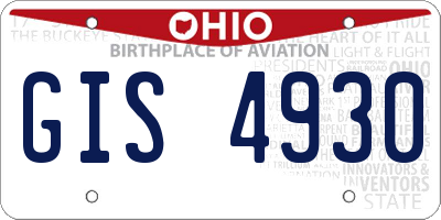 OH license plate GIS4930
