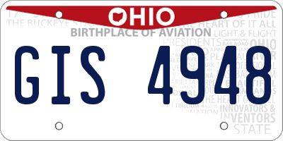 OH license plate GIS4948