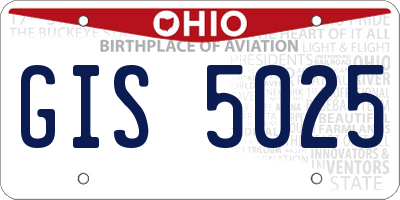 OH license plate GIS5025