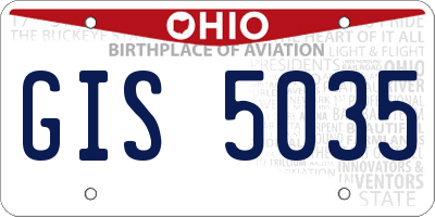 OH license plate GIS5035