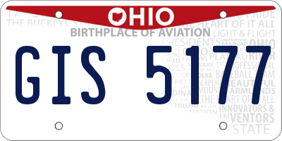 OH license plate GIS5177