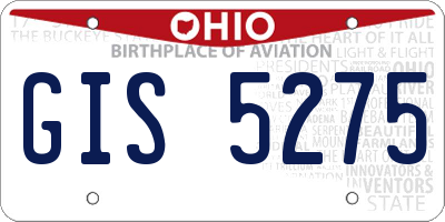 OH license plate GIS5275