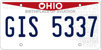 OH license plate GIS5337