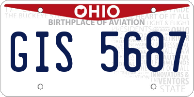 OH license plate GIS5687