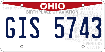 OH license plate GIS5743