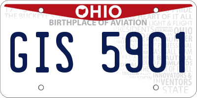 OH license plate GIS5901