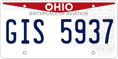 OH license plate GIS5937