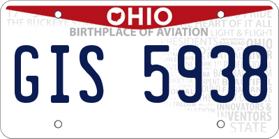 OH license plate GIS5938