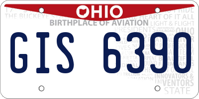 OH license plate GIS6390