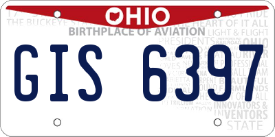 OH license plate GIS6397