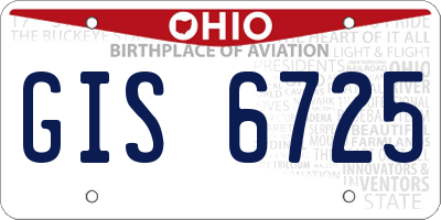 OH license plate GIS6725