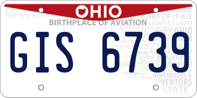 OH license plate GIS6739