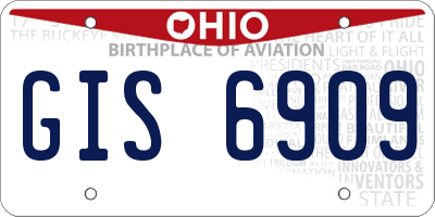 OH license plate GIS6909