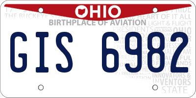 OH license plate GIS6982