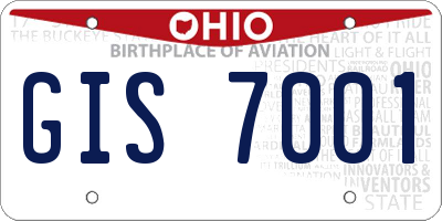 OH license plate GIS7001