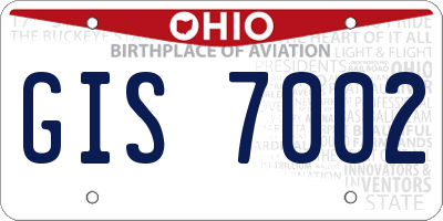 OH license plate GIS7002