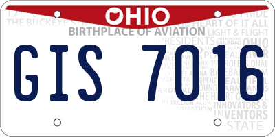OH license plate GIS7016