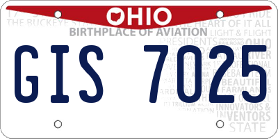 OH license plate GIS7025