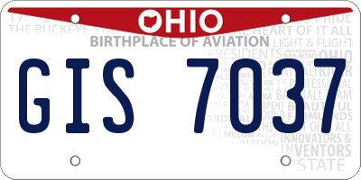 OH license plate GIS7037