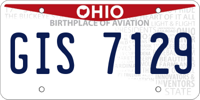 OH license plate GIS7129