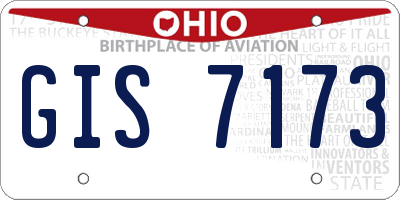 OH license plate GIS7173
