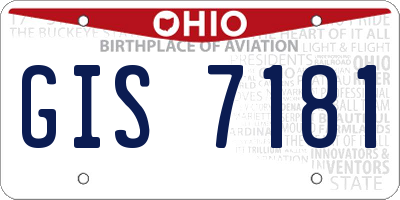 OH license plate GIS7181