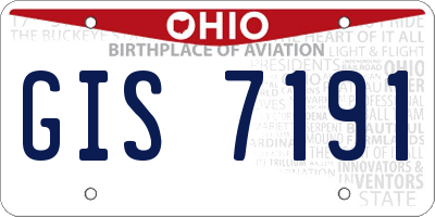 OH license plate GIS7191