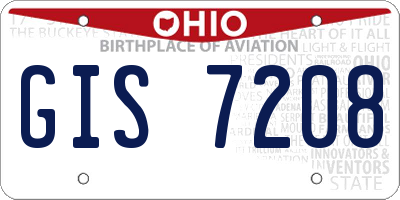 OH license plate GIS7208