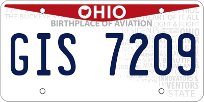 OH license plate GIS7209