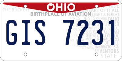OH license plate GIS7231