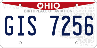 OH license plate GIS7256