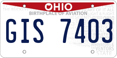 OH license plate GIS7403