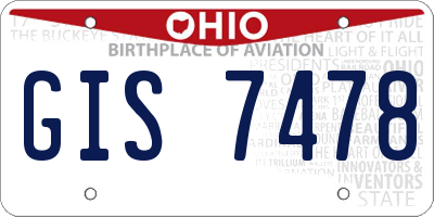 OH license plate GIS7478
