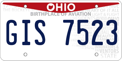 OH license plate GIS7523