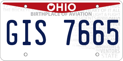 OH license plate GIS7665