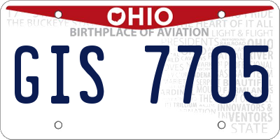 OH license plate GIS7705
