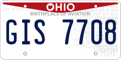 OH license plate GIS7708