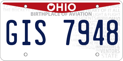 OH license plate GIS7948