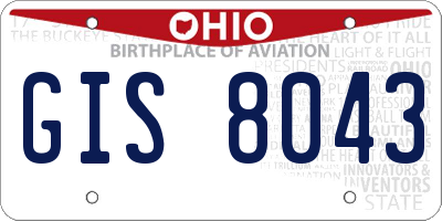 OH license plate GIS8043