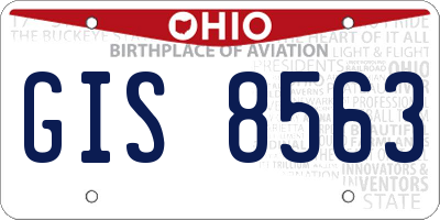 OH license plate GIS8563
