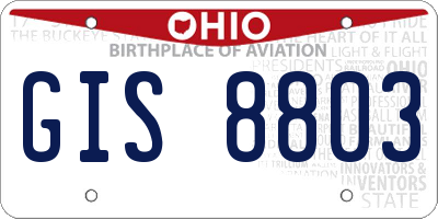 OH license plate GIS8803