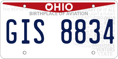 OH license plate GIS8834