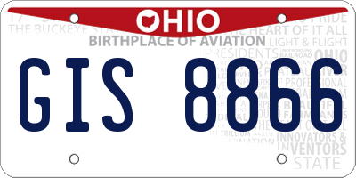 OH license plate GIS8866