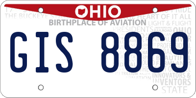 OH license plate GIS8869