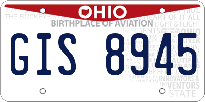 OH license plate GIS8945