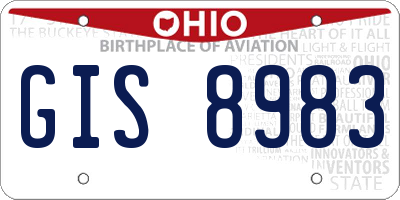 OH license plate GIS8983
