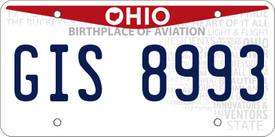 OH license plate GIS8993